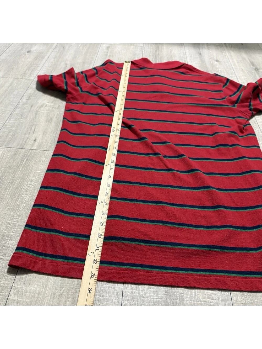 Vintage Polo Ralph Lauren Striped Red Green Stripe Usa Polo Shirt Men’s XL